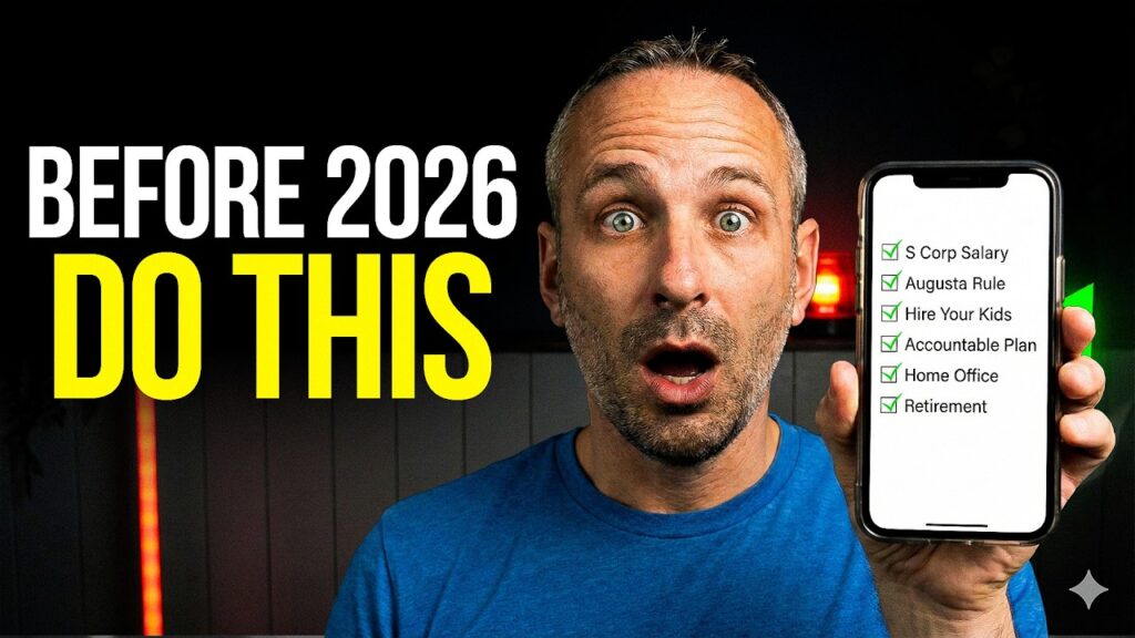 S Corp year-end tax checklist for small business owners showing required payroll, deductions, and December 31 deadlines.