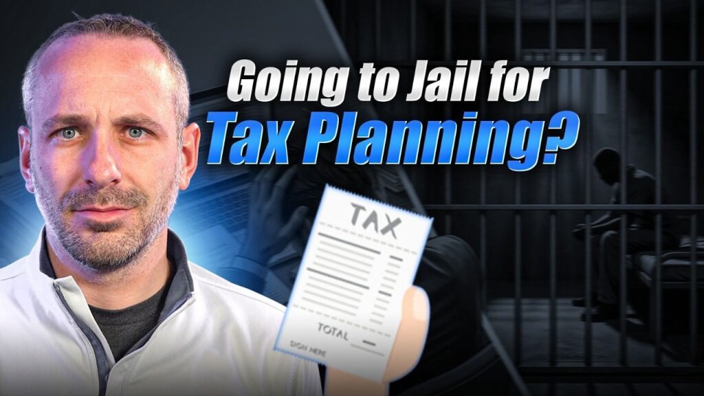 Business owner reviewing aggressive tax strategies with tax documents and legal guidance