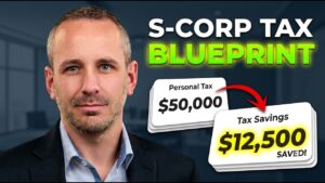 Business owner reviewing S Corp tax savings, salary, distributions, and payroll costs